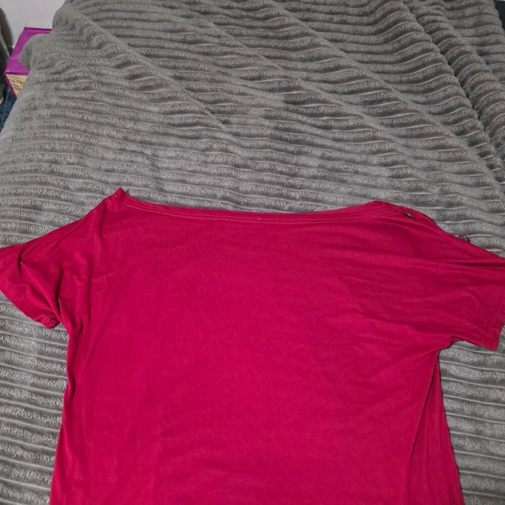 Shein-curve-plus Women's Pink and Red Blouse